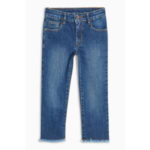 Blugi denim albastru deschis pentru fete, cu margini franjurate, picior drept, marimea 7 ani (122 cm) - Next