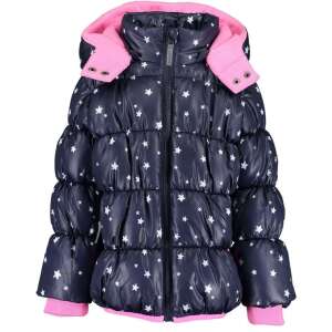 Blue Seven Mädchen Winterjacke mit Sternen, blau mit rosa Futter, 18-24 Monate, schräge Ansicht - Babys & Toddler