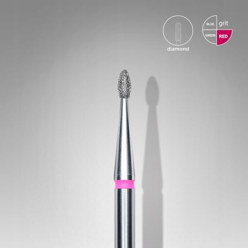 Staleks Olivapiros gyémánt körömcsiszoló fej, 1.6/3.4mm, professzionális manikűr és pedikűrhöz - Marófej