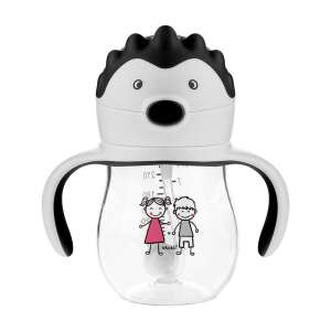 Akuku 250 ml grauer Igel-Trinkbecher mit Strohhalm für Kinder - Trinkbecher, Becher