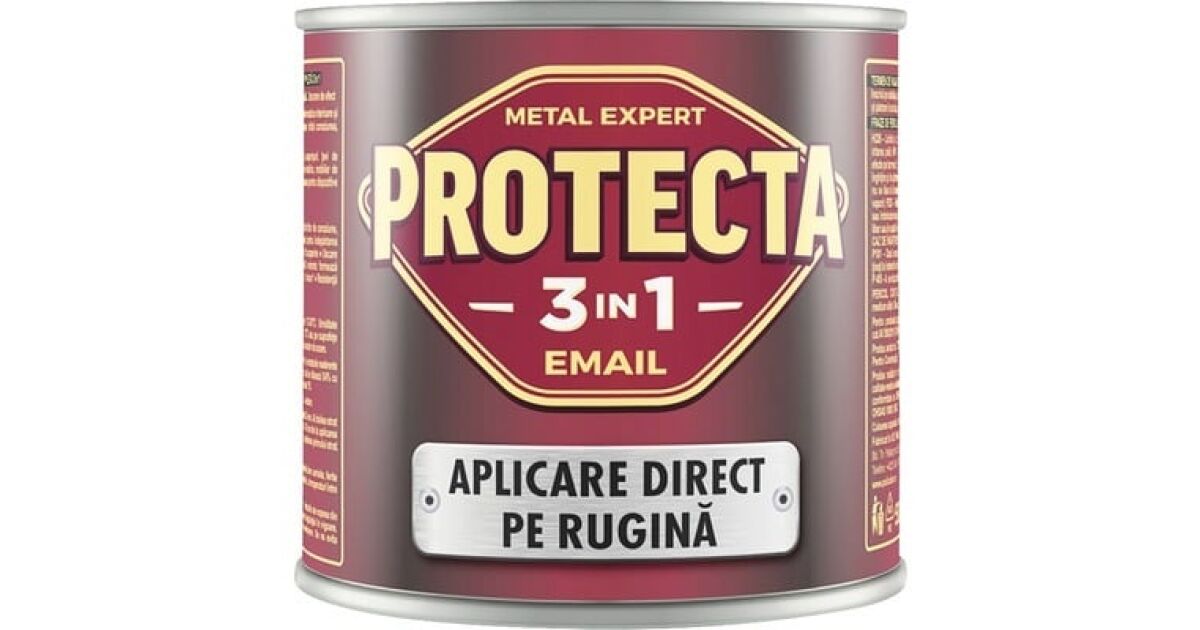 Vopsea 3 în 1, direct pe rugină, pe bază de solvent, Protecta, Argintiu ...