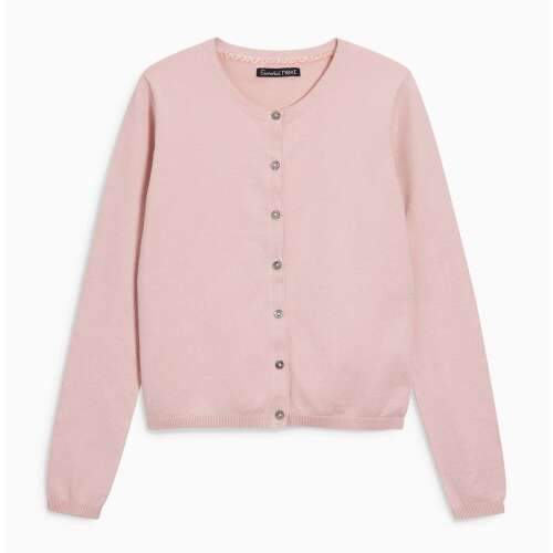 Cardigan roz roz pentru fete, mâneci lungi, cu nasturi, bumbac moale, marca next