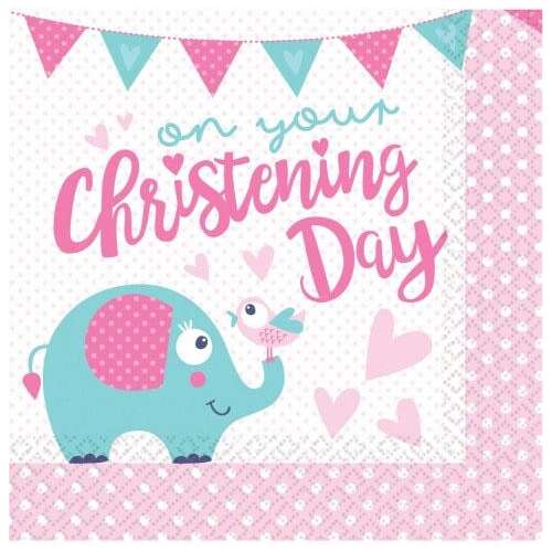 Keresztelő Szalvéta - Elefántos - 16 db - 33x33 cm