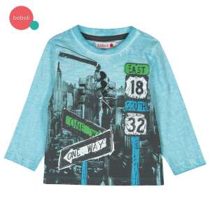 Boboli Langarm-T-Shirt für Jungen mit City-Druck in Blau - Babys & Toddler