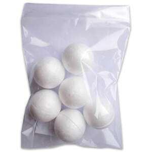 BakerRoss 6er Pack 40 mm Styropor-Kugeln, weiß, Bastelbedarf - Geburtstagskerzen und Tortenverzierungen