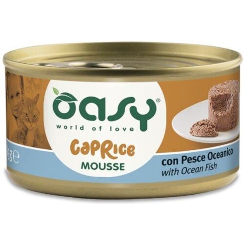 Oasy CapRice Mousse Óceáni Hal macskaeledel, 85g konzerv, nedves macskaeledel - Macskabútor, Macska WC, Macskaeledel, Macskaház és Állatszőr eltávolító