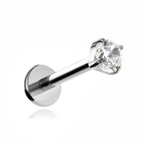 Titán labret fehér cirkóniummal 1.2/6/3 158205474 - Labret piercing