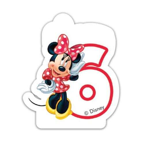 Świeca na tort urodzinowy Disney Minnie Mouse 6 lat