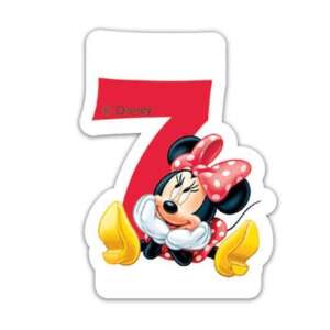 Disney Minnie Mouse świeczka urodzinowa na tort numer 7 - Świeczka urodzinowa i ozdoba tortu