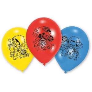 Set mit 6 Piraten-Ballons, rot, gelb und blau, mit einem Piraten-Charakter-Design - Luftballons