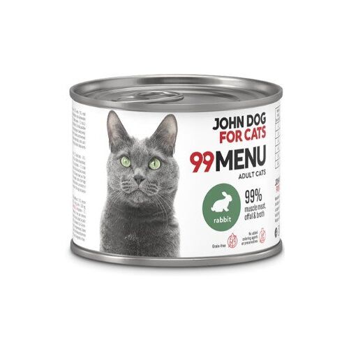 John Dog 99 Menu Nyúl Ízű Nedves Macskaeledel 200g Konzerv - Macskaeledel