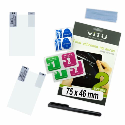 2 db VITU védőfólia okosórához 75x46mm 7.5x4.6cm 3.5" 16:10 158222738 - Okosóra kijelzővédő fólia