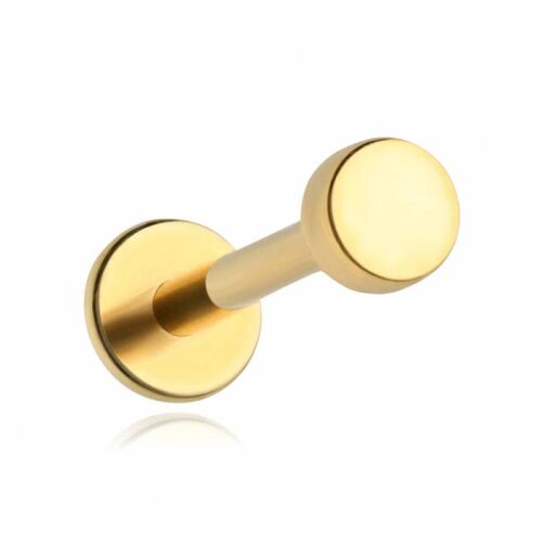Titán labret fülbevaló lapos kupakkal, arany spirál alakú lebennyel 1.2/6/4 158222872 - Labret piercing