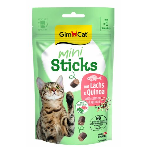 GimCat Mini Sticks Lazac és Quinoa Macska Jutalomfalat 50g 