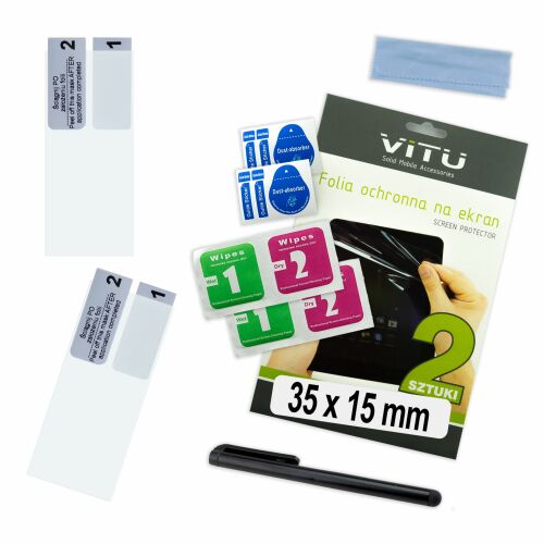 2 x Védőfólia okosórához 35x15 mm 3,5 x 1,5 cm 1,5" VITU 158229707 - Okosóra kijelzővédő fólia
