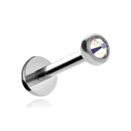 Titán labret piercing opál kristállyal, testékszer - Labret piercing