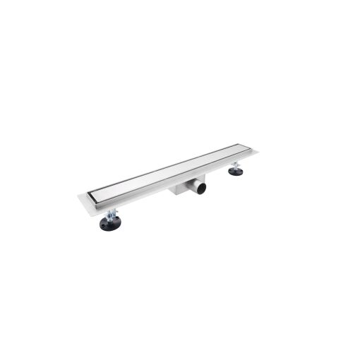 BASIC Drain Inox 120cm lineáris zuhanylefolyó állítható lábakkal, fehér háttér - Lefolyó