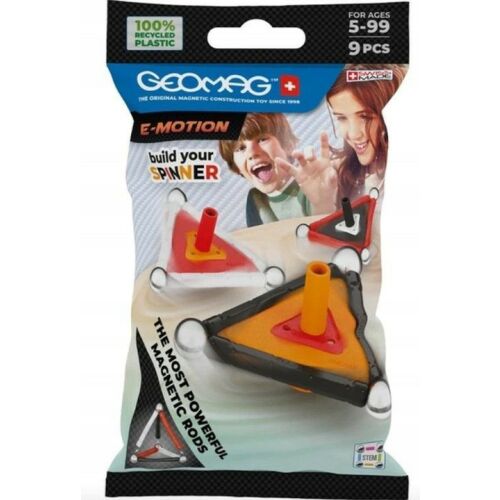 Geomag E-Motion 9 darabos mágneses építő pörgettyű játék 5-99 éves korig csomagolás - Mágneses építőjáték