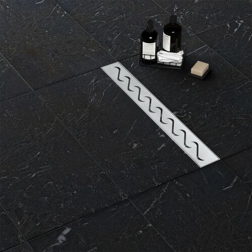 AquaUno BASIC Decor Inox zuhanyfolyóka modern fürdőszobába szerelve - Lefolyó