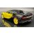 Maisto 1:24 Bugatti Chiron sárga-fekete modell autó hátsó szögletes nézet.