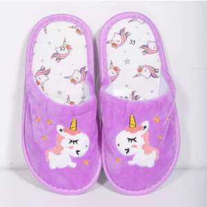 SPROX Unikornis lila Einhorn Hausschuhe für Kinder, Größe 34 - Sprox