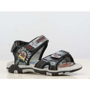 Schwarze und graue Graffiti-Sandalen für Jungen, Marke Happy Bee, Größe 34 - Schuhe für Kinder