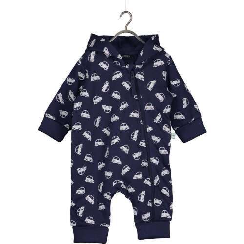 Overal pre bábätká Blue Seven s kapucňou a potlačou áut, 0-3 mesiace, 56-62 cm