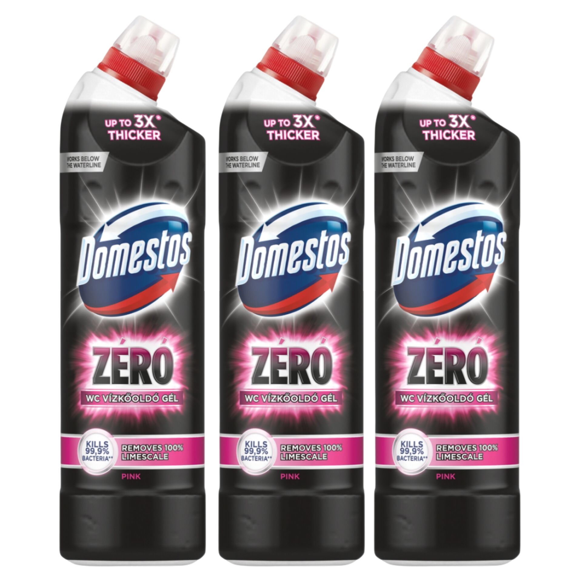 E-shop Domestos Zéró Pink WC odstraňovač vodného kameňa 3x750ml