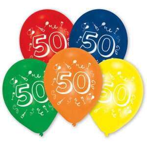 Balony na 50. urodziny, 10 sztuk, 10 calowe balony lateksowe, czerwony, niebieski, zielony, pomarańczowy, żółty - Bułka w powietrzu