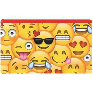 Puzdro na ceruzky Nickelodeon Emoji, so zipsom, žlté s emoji tvárami - Peračníky