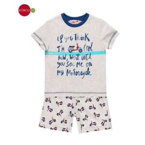 Boboli Jungen-Pyjama, kurzarm, grau mit Scooter-Muster, Größe 7 Jahre (122 cm) - Boboli