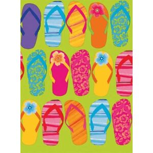 Sommer Tischdecke mit buntem Flip-Flop-Muster, Kunststoff, 137x259 cm - Tischdecken