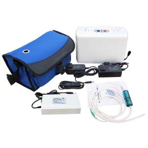 Portable Oxygen Concentrator OT-OX-3 with accessories, including carrying bag, battery, charger, oxygen tubing, and nasal cannula - Humidifier, Oxygen concentrator, Foot Massager and Electric Blanket Warmer