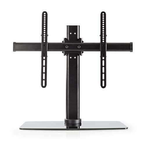All Axis Adjustable TV Stand | 32-65" | Max. unterstütztes Bildschirmgewicht: 45 kg | Neigen | Schwenken | Einstellbare voreingestellte Höhen | Stahl / Glas | Schwarz 44343235