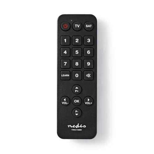 Nedis TV távirányító nagy gombokkal, előre programozott 2 eszközhöz, fekete