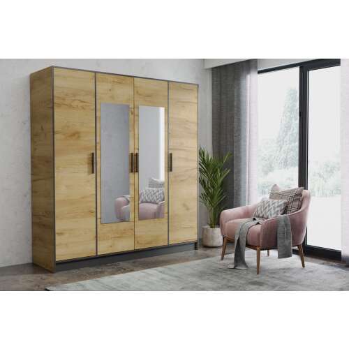 Roj 4D 207 Wardrobe with mirror - Multiple colours and designs