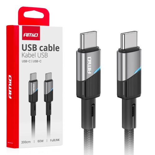 USB-C - USB-C 60W töltőkábel 200cm FullLINK AMIO-03927 158425532 - Kábel