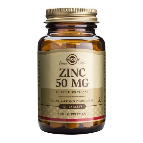 Solgar Cink-glükonát 50mg, 100 tabletta az immunrendszer támogatására 