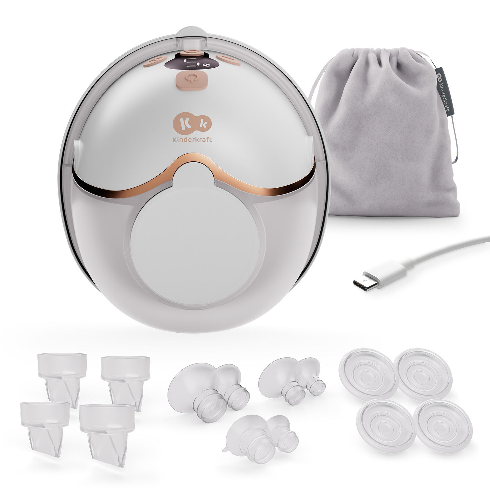 E-shop Kinderkraft Mamaflow Hands-Free Elektrická Dvojitá Odsávačka Mlie...