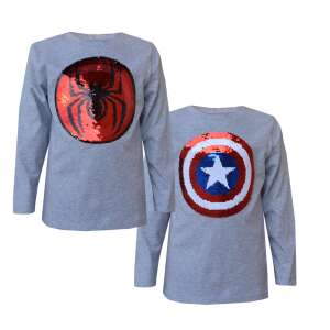 Marvel Pókember, Bosszúállók Átfordítható flitteres  hosszú ujjú póló  2-3 év (98 cm)