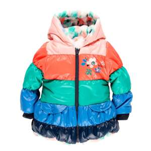 Boboli obratelná zimná bunda pre dievčatá, farebné pruhy a kvetinový vzor, 3-4 roky (104 cm) - Boboli