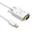 Arthon Mini DisplayPort - VGA adapterkábel, prémium minőségű fehér kábel
