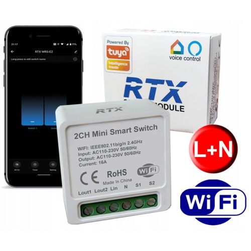 TUYA Smart RTX Eco 2OB WiFi világításvezérlő modul 158487685 - Villanyszerelési segédanyag