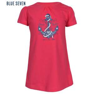 Tricou Blue Seven cu mânecă scurtă, cu imprimeu cu ancoră, pentru fete, de culoare magenta - Bebeluși și copii mici