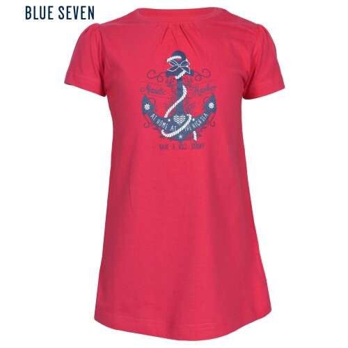 Tricou Blue Seven cu mânecă scurtă, cu imprimeu cu ancoră, pentru fete, de culoare magenta
