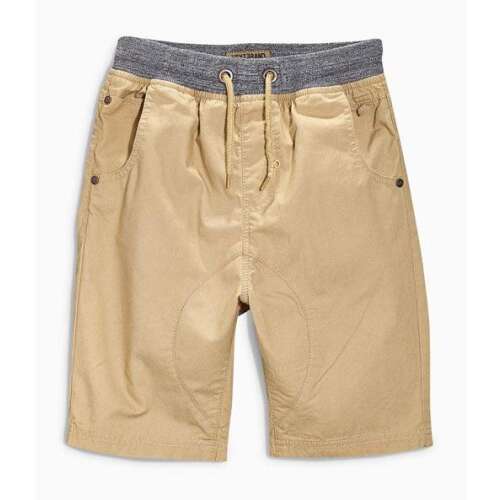 Şorturi din bumbac bej pentru băieți cu buzunare și talie elastică, mărimea 2-3 ani (98 cm)