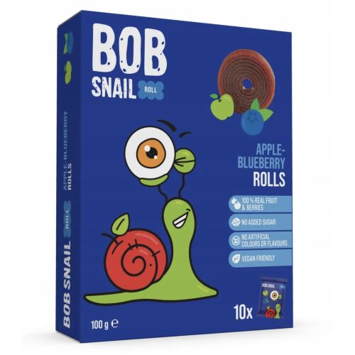 BOB SNAIL Alma Áfonya Gyümölcs Tekercs, 100% Valódi Gyümölcs Snack - Sós rágcsálnivaló és snack