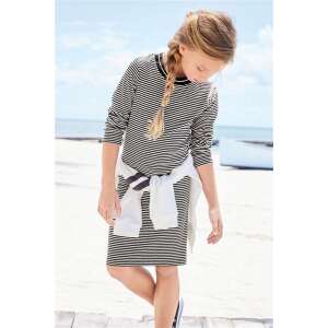 Rochie cu dungi alb-negru pentru fete, 7 ani, marca next - Next