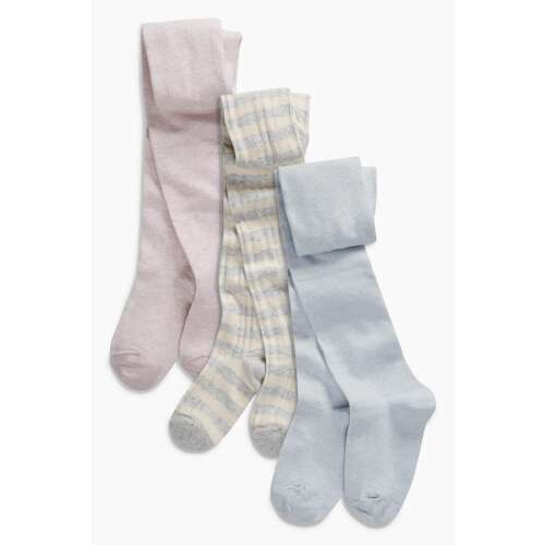 3-dielna sada pančúch pre dievčatá v pastelových farbách, ružová, pruhovaná a modrá, 7-8 rokov