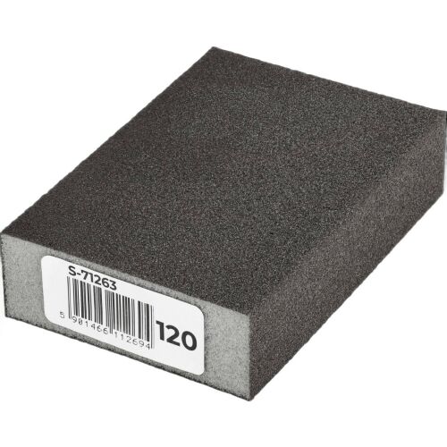 STALCO 120-as szemcsézetű csiszolóblokk, kézi csiszoló fához, fémhez, festékeltávolításhoz - Kézi csiszoló